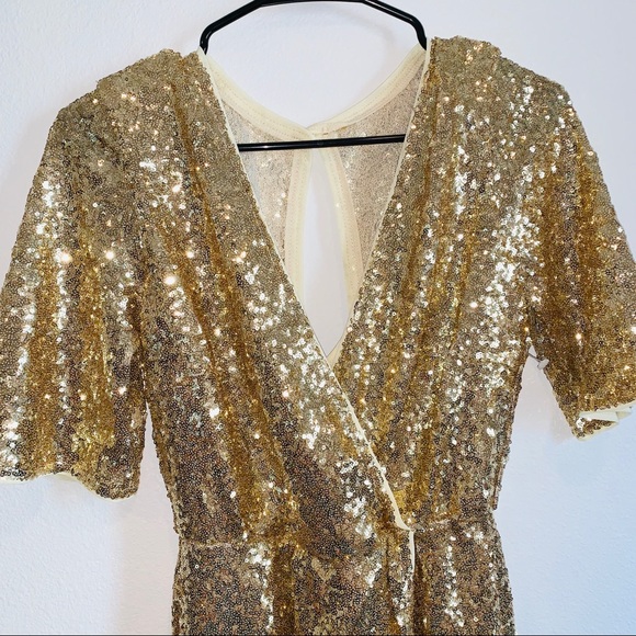 TFNC Kimono Sleeve Sequin Dress with Wrap Skirt - Picture 6 of 8